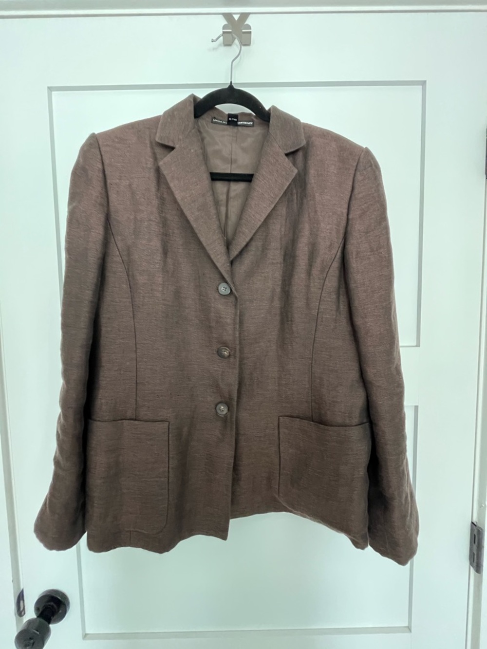 Women's Taupe Textured Blazer Jacket